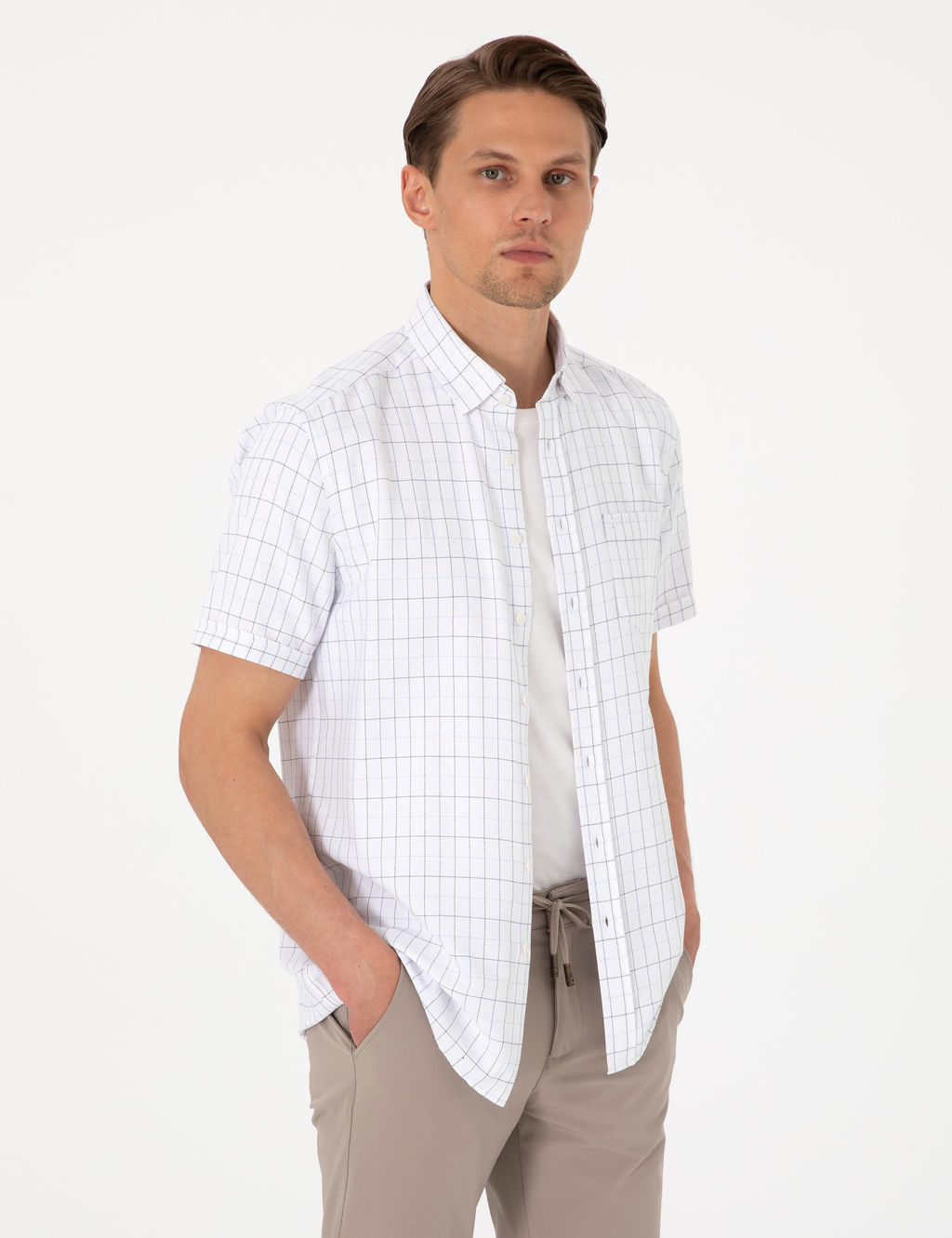 Beyaz Regular Fit K_sa Kollu G_mlek - Pierre cardin фото 3
