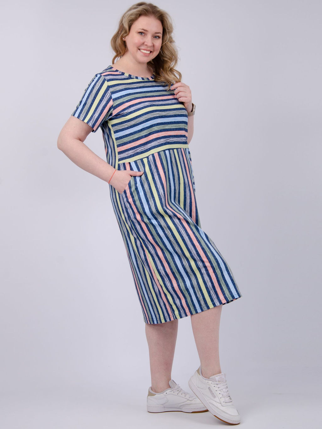 Платье "Линда" радуга, трикотаж