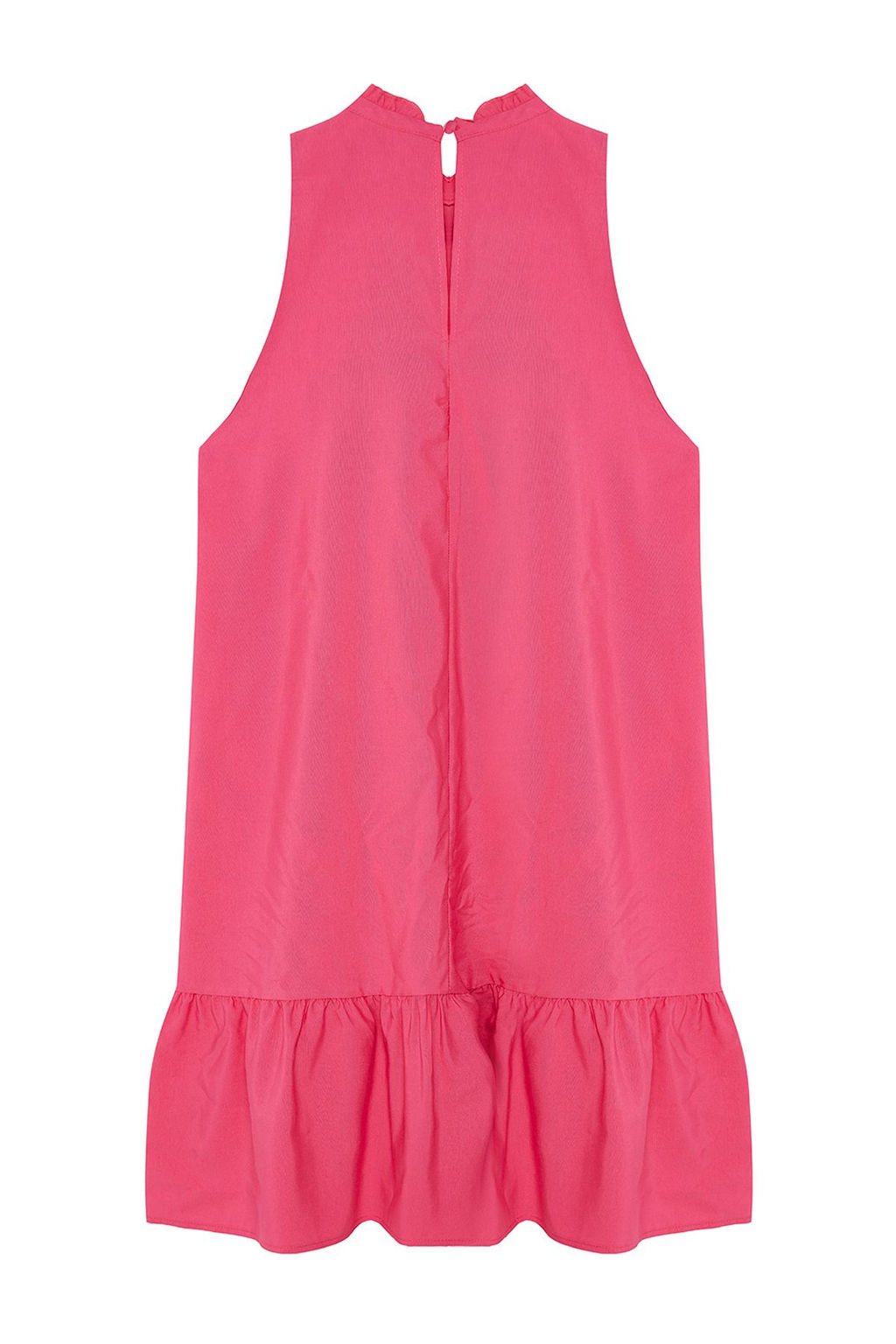 Pembe Rahat Kesim Kolsuz Mini Dokuma Elbise TWOSS22EL00139