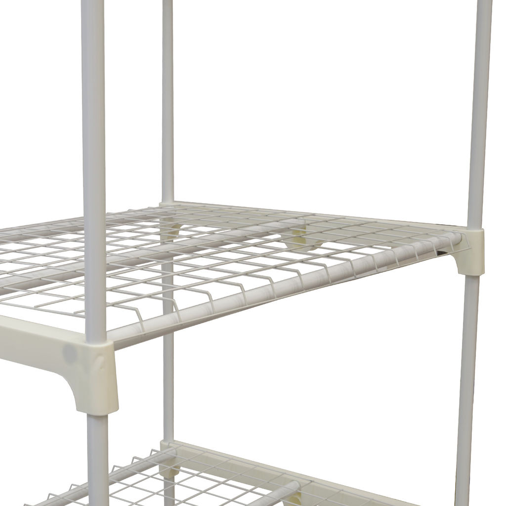 UGH-R30 H190 WHITE/WHITE Парник-стеллаж для рассады, 5 полок, 70x50x190см. Металлическая труба в ПВХ, цвет белый. Тент из армированного полиэтилена 135г/м2, цвет сетки белый. TM ФитоЛето