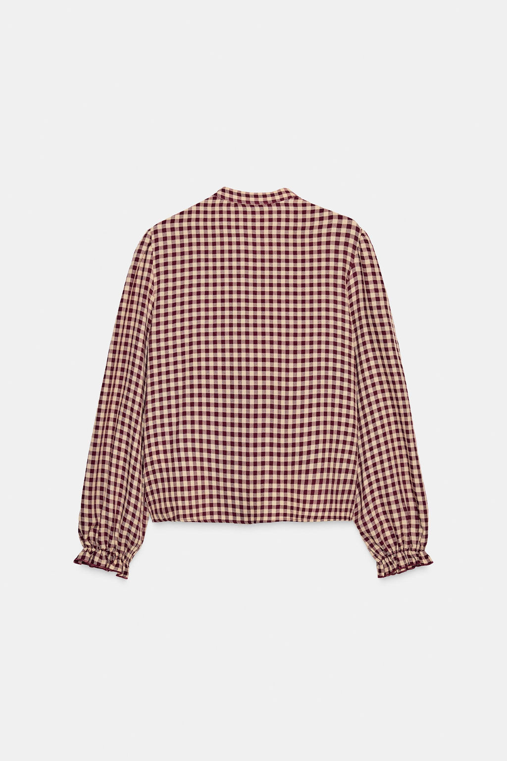 BLUSA VOLANTES CUADROS / Burgundy - Zara фото 8