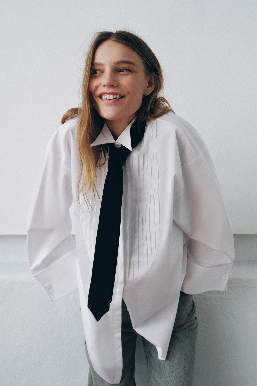 OVERSIZE SHIRT WITH TIE ZW COLLECTION LIMITED EDITION - Zara фото 11