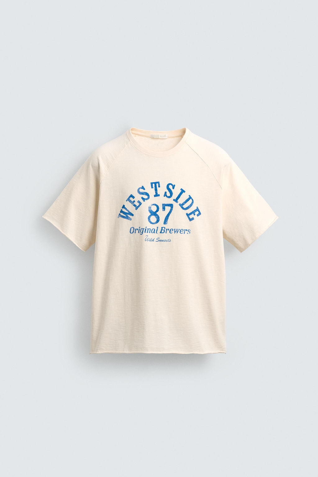 CAMISETA RELAXED FIT TEXTO LAVADO / Blanco