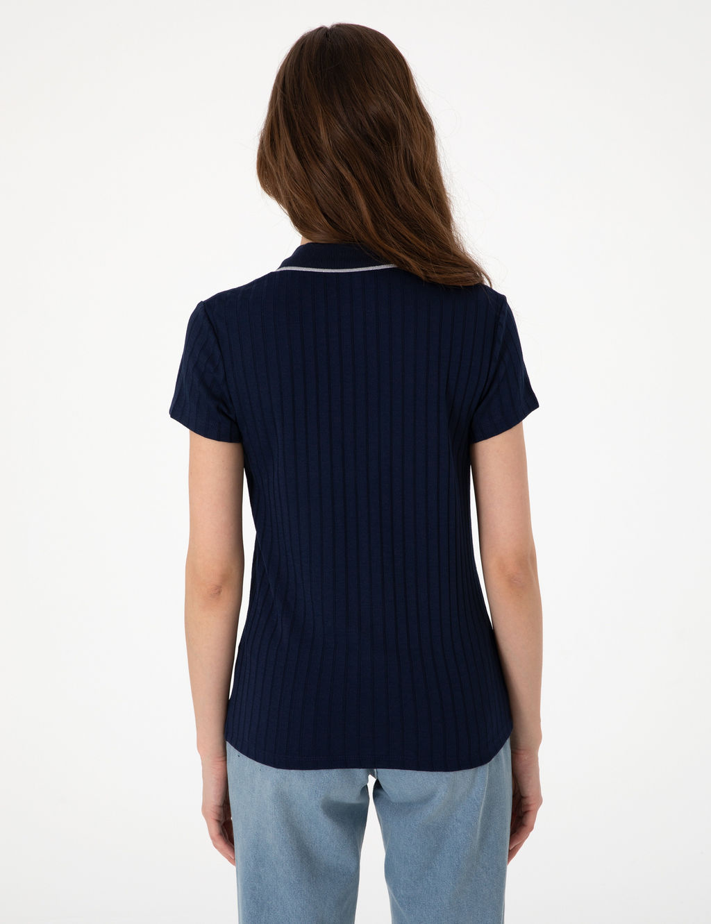 Lacivert Slim Fit Basic Ti__rt