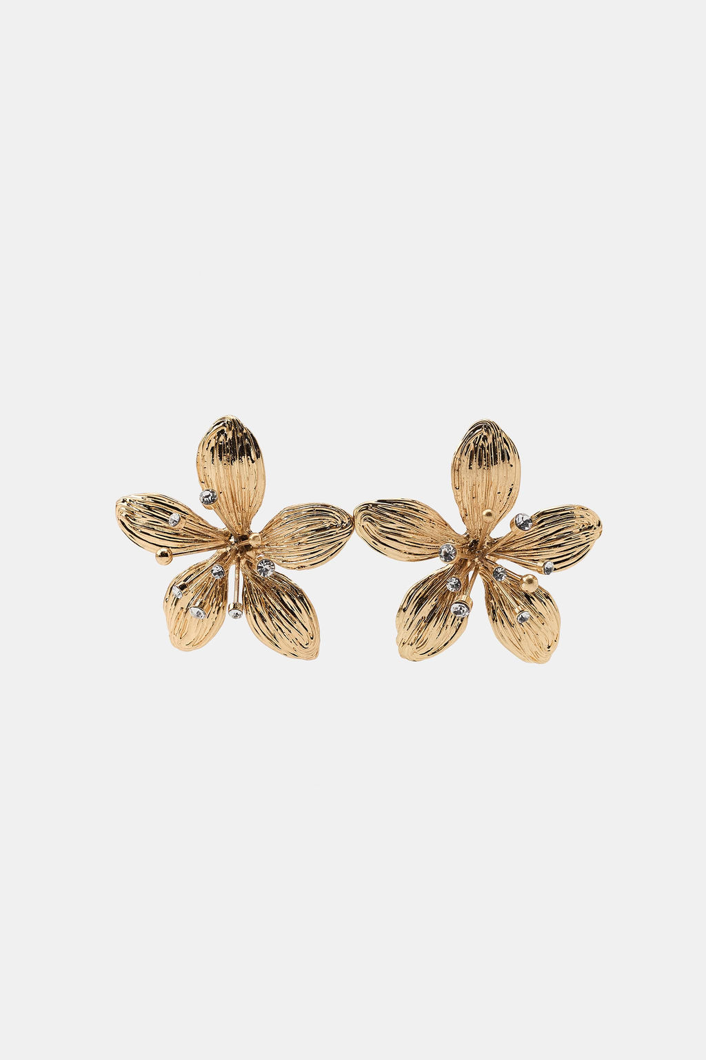PENDIENTES FLOR RELIEVE JOYAS / Dorado - Zara фото 2