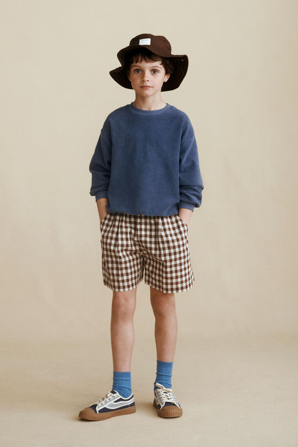 BERMUDA CUADRO VICHY ALGOD?N LINO CREATED BY CARAMEL LONDON X ZARA / Marr?n claro  фото 5