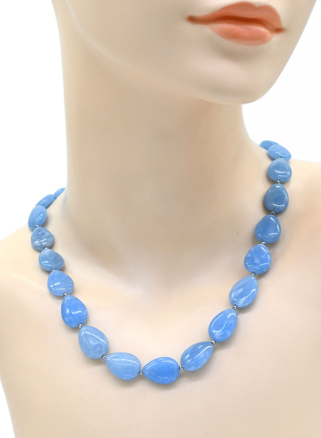 Бусы из кварца тонированного капля 12*18мм цв.зеленый, 49см - Радуга камня фото 4