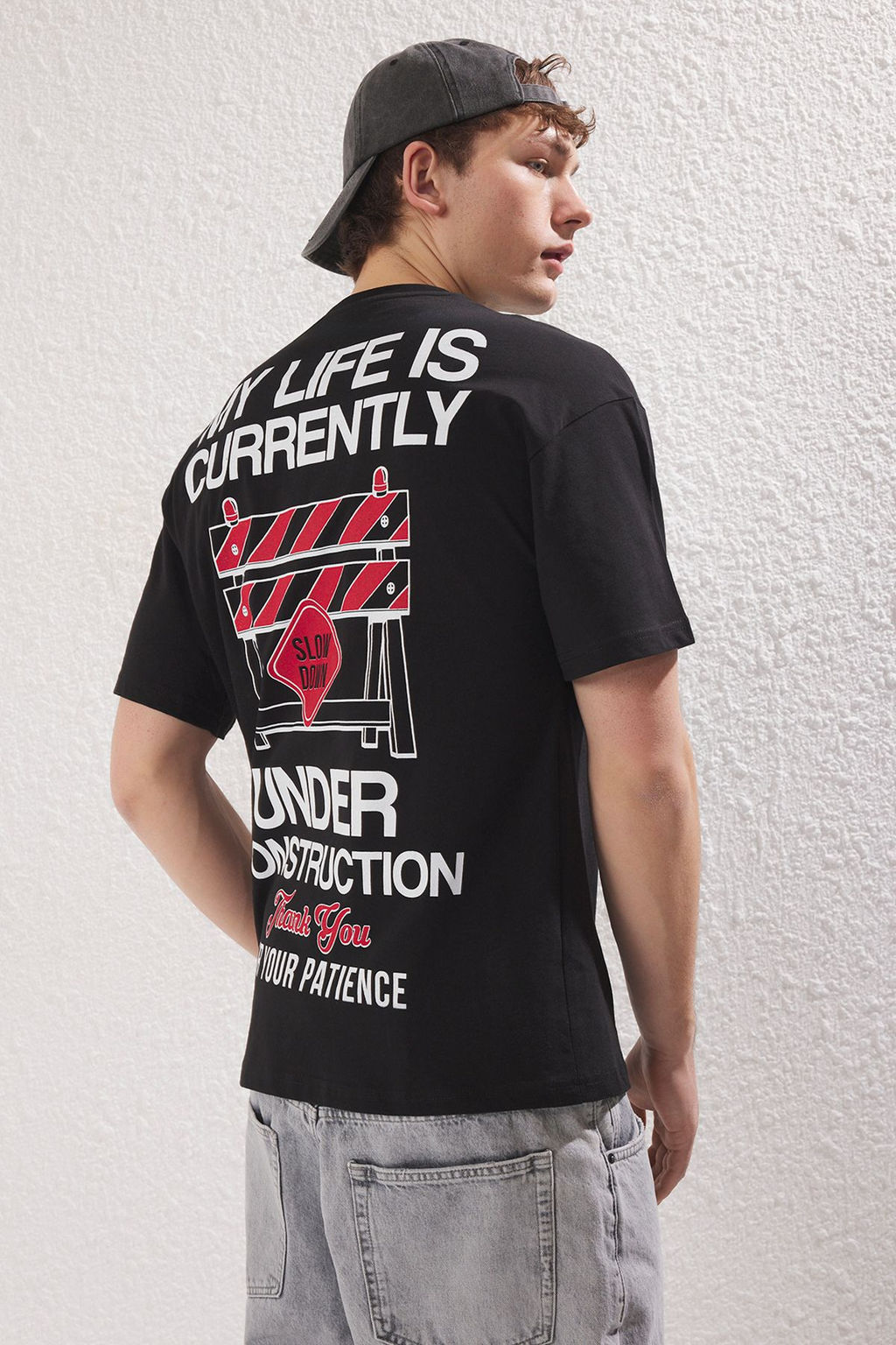 TRENDYOL MAN Ekru Oversize/Genis Kesim %100 Pamuklu Bask?l? T-Shirt TMNSS25TS00114 - Trendyolmilla фото 9