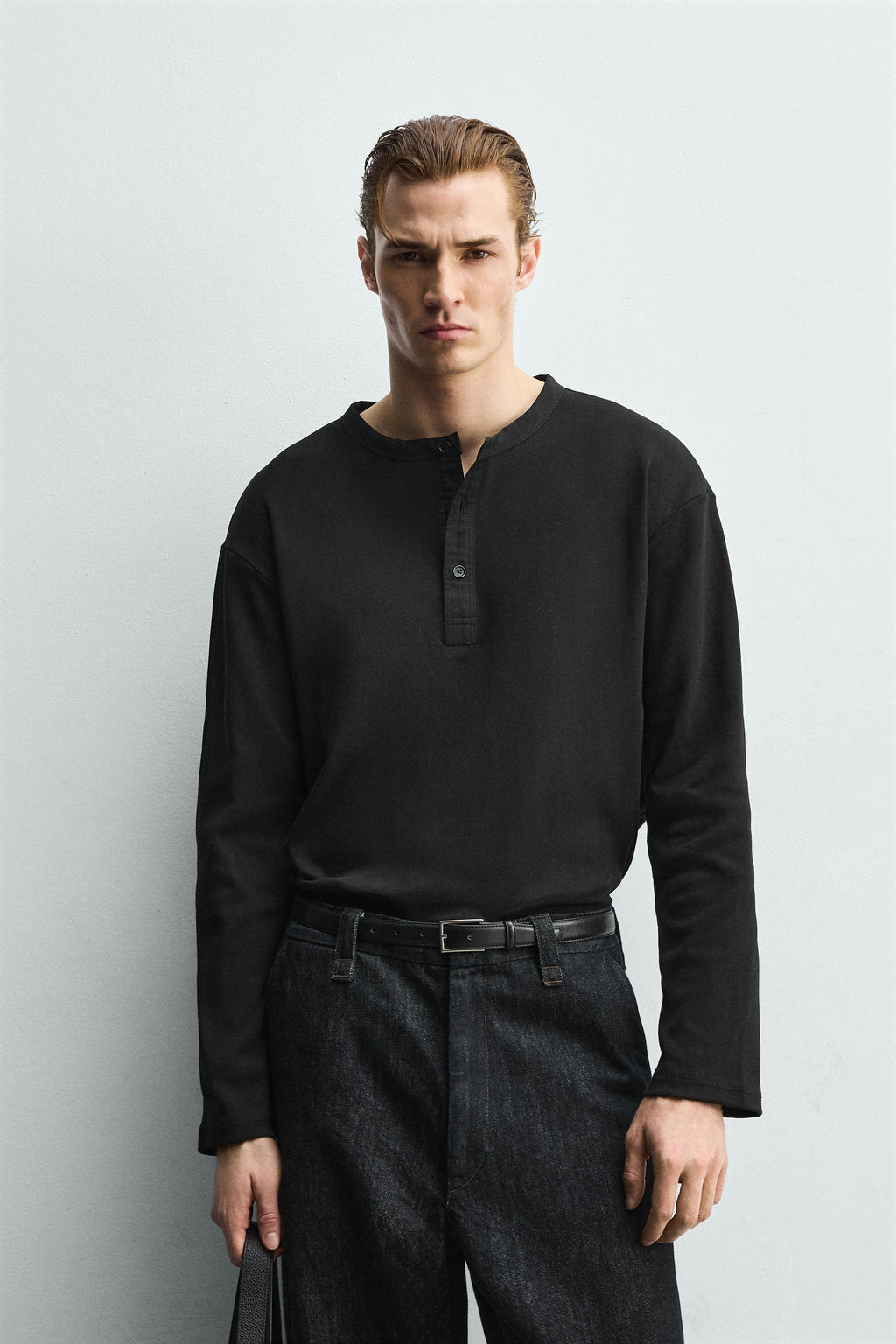 RIBBED HENLEY T-SHIRT - Zara фото 9