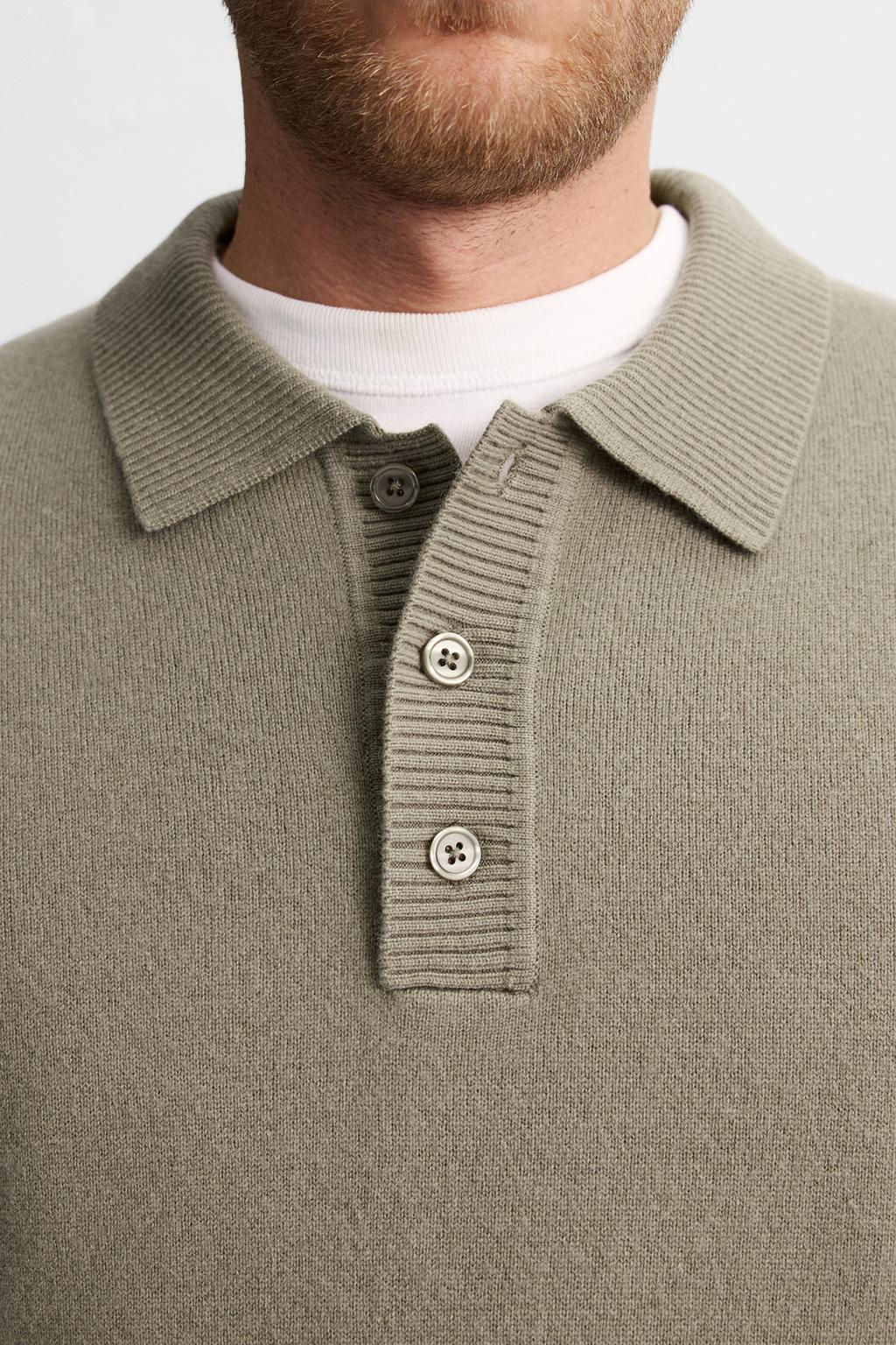 WOOL BLEND KNIT POLO SHIRT - Zara фото 7
