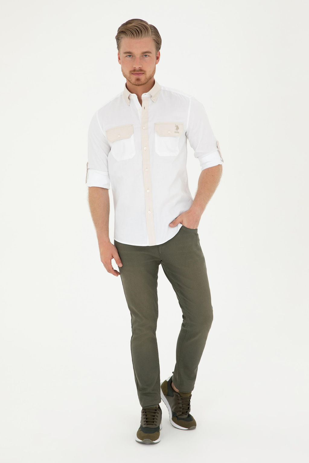 U. S. Polo Assn / Мужская рубашка с длинным рукавом Stone - U.s. polo assn фото 11