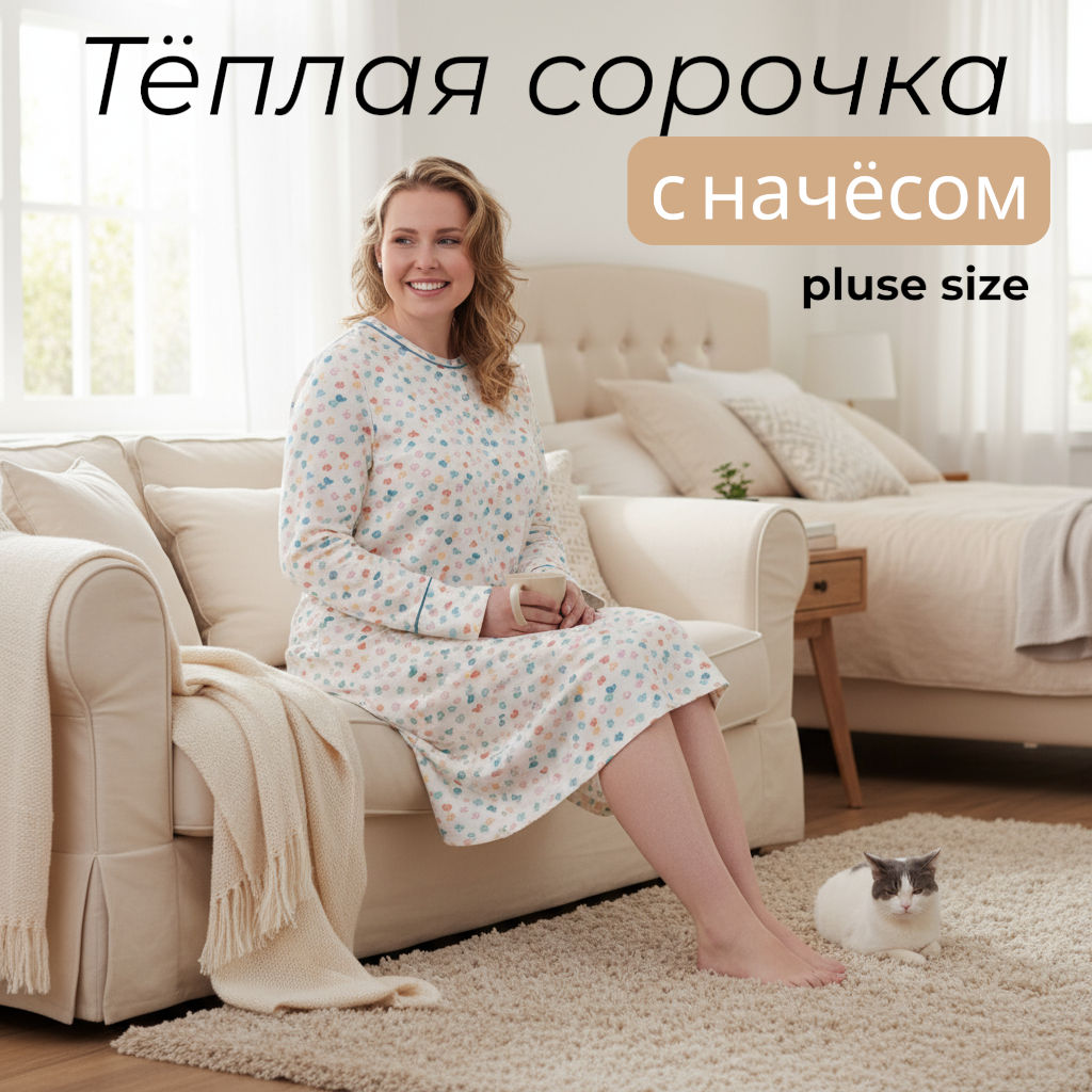 Сорочка Лорейн 3, футер с начёсом