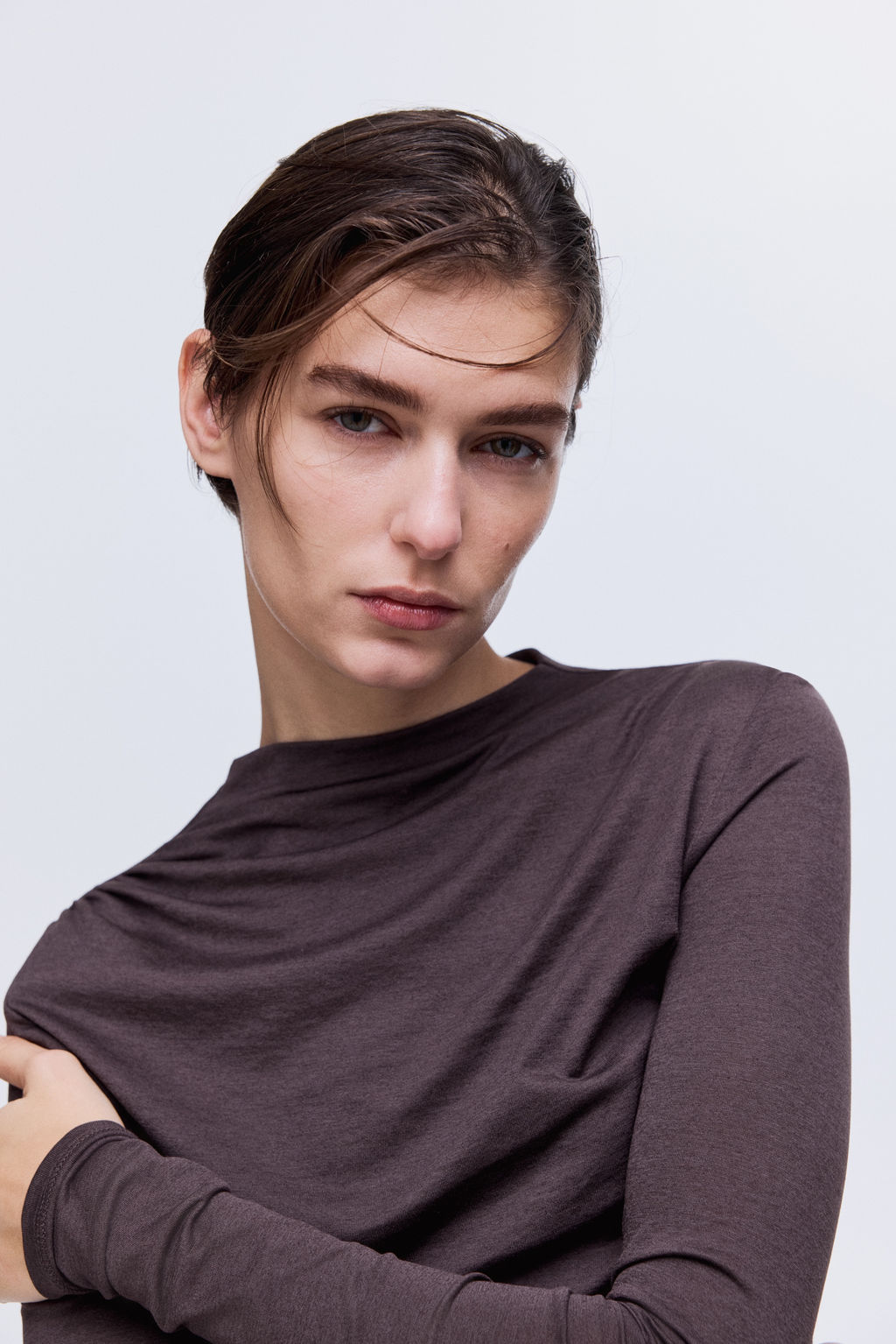 Top drapeado en mezcla de seda - H&m фото 4
