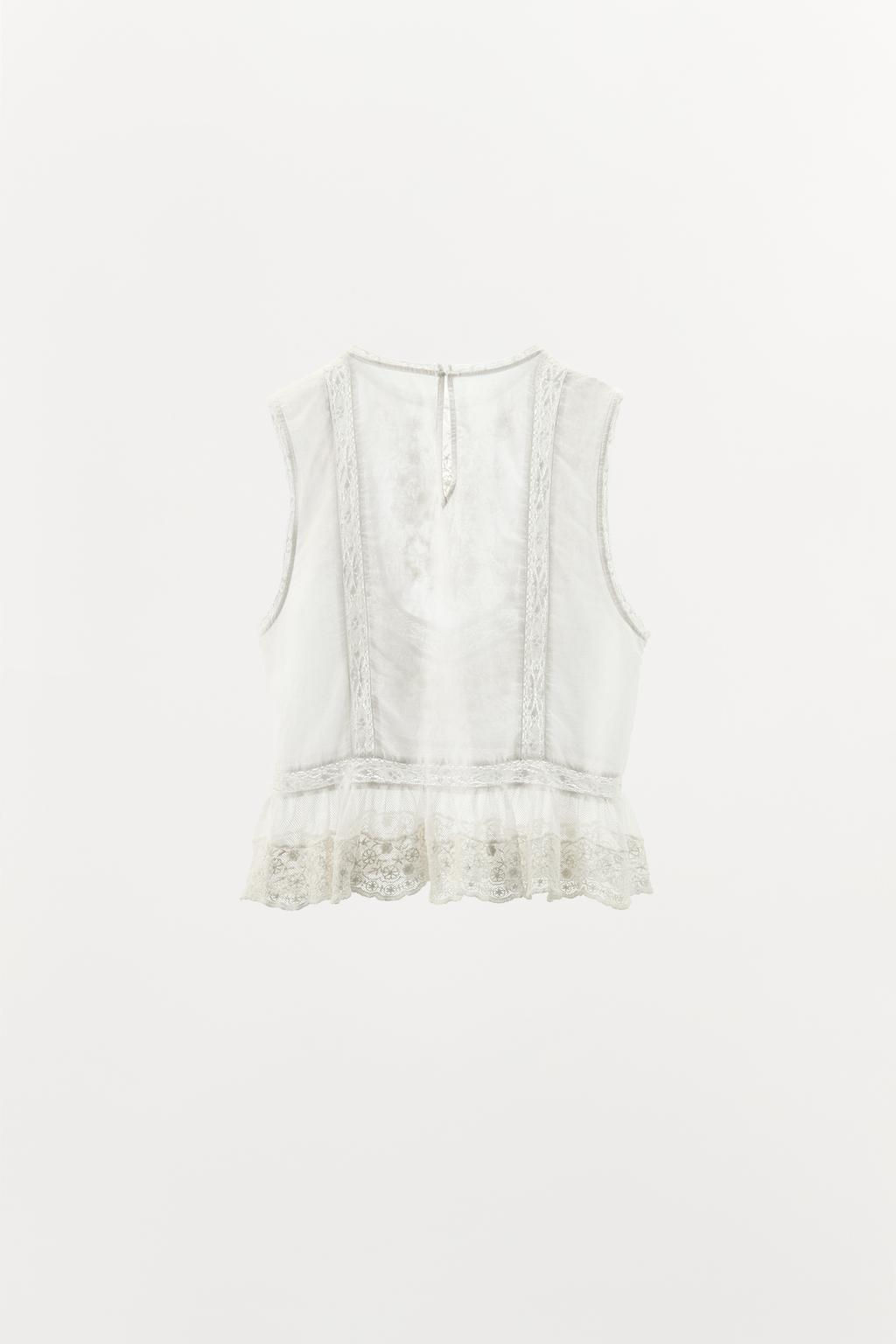 BEADED EMBROIDERY TOP - Zara фото 4