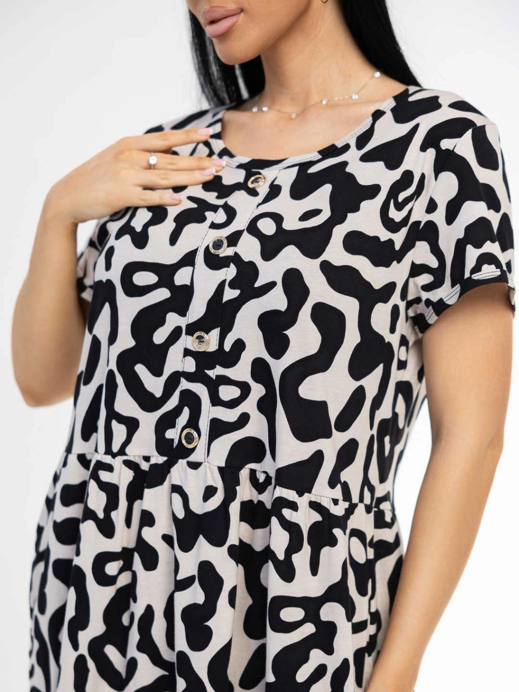 Платье женское, цвет бежевый черный