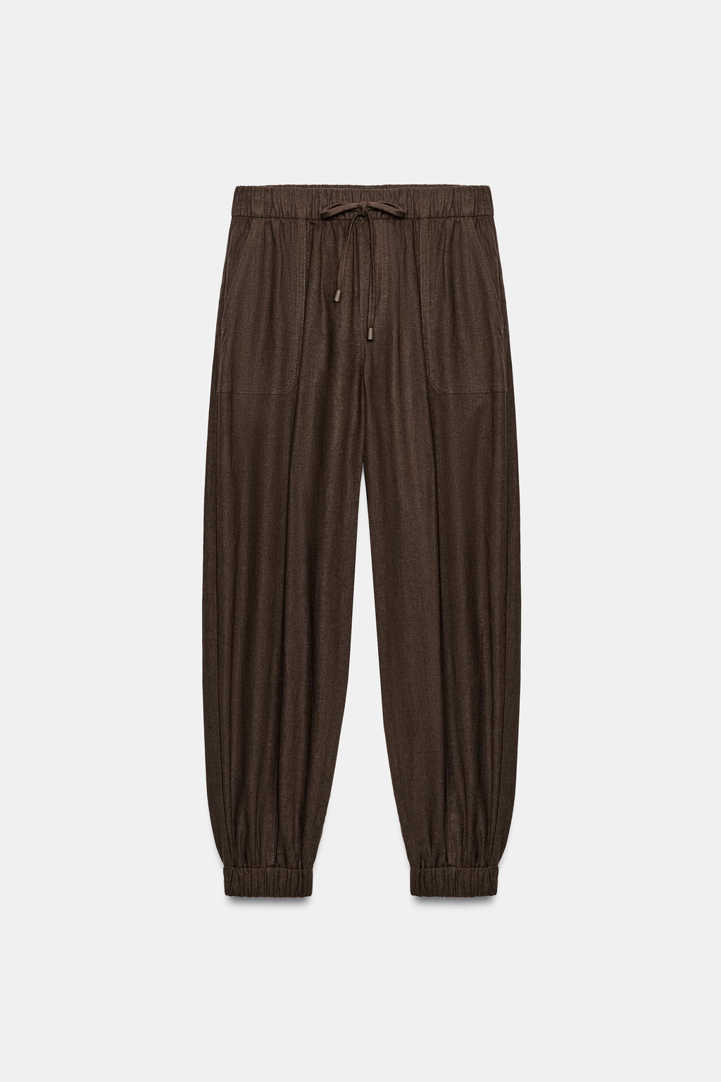 PANTAL?N JOGGER BAJO PU?O / Marr?n oscuro