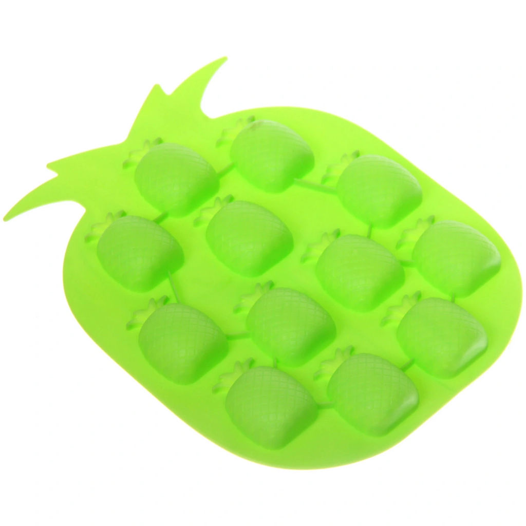 Цена за 5 шт. Форма для льда силиконовая "Ананас" 19*14см, цвета микс