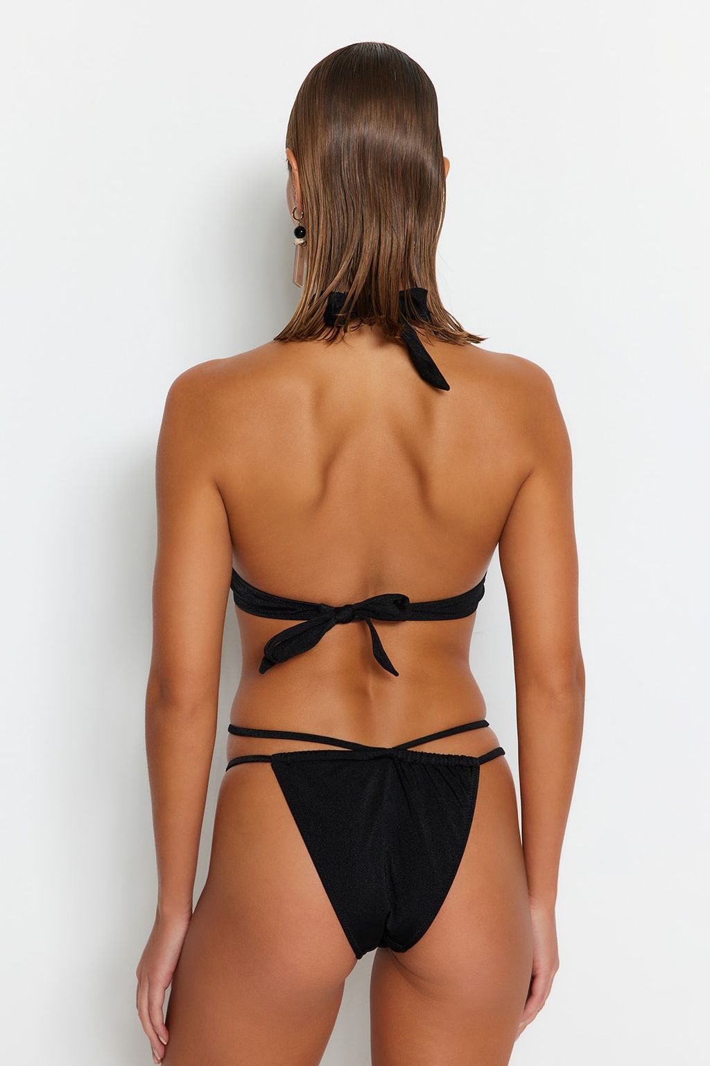 Siyah Tunelli High Leg Brazilian Bikini Alt? TBESS22BA0159 - Trendyolmilla фото 5
