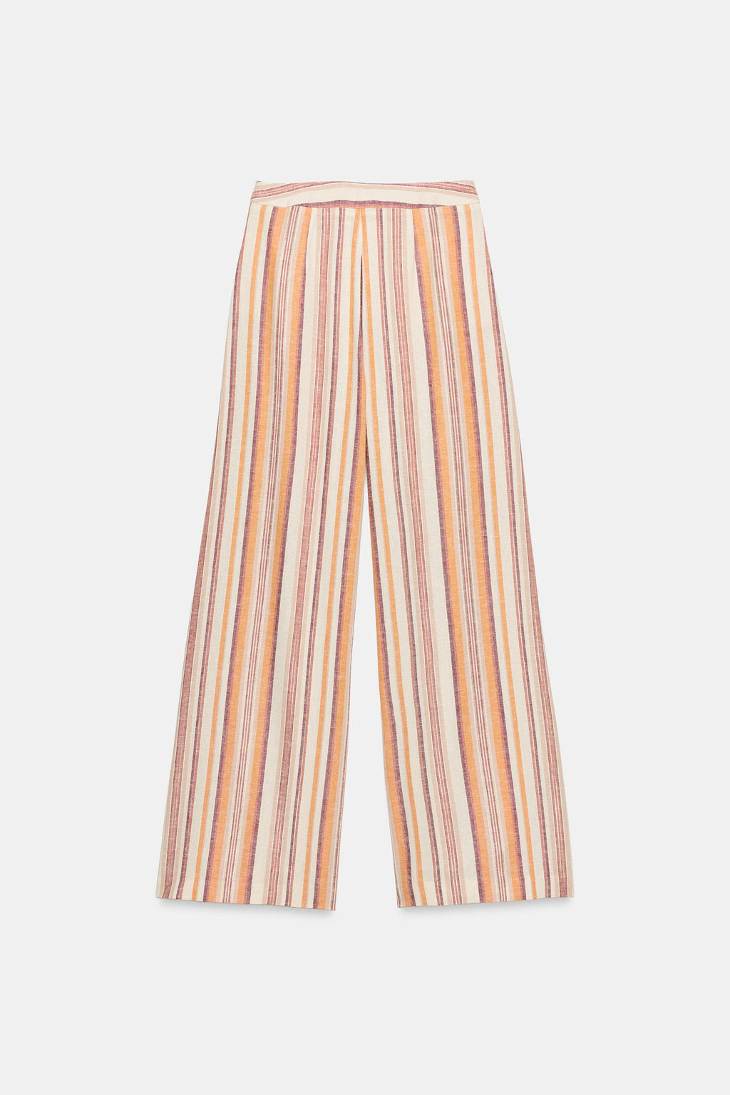 PANTAL?N ANCHO RAYAS CON LINO / Multicolor - Zara фото 7