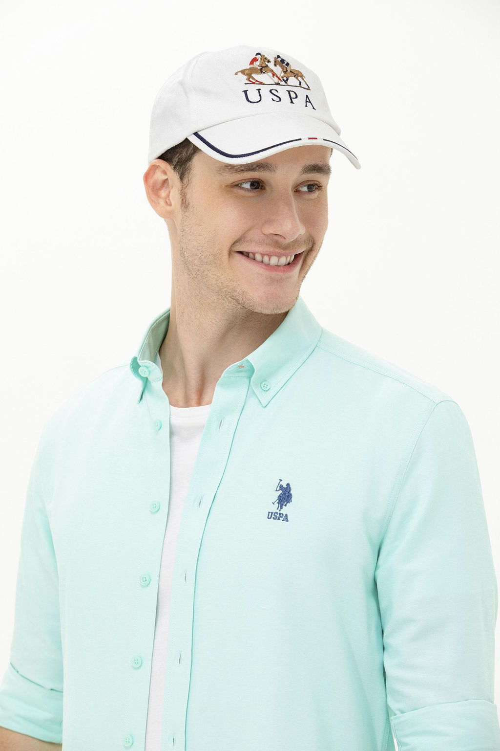 Мужская базовая рубашка зеленого цвета с длинным рукавом - U.s. polo assn фото 3