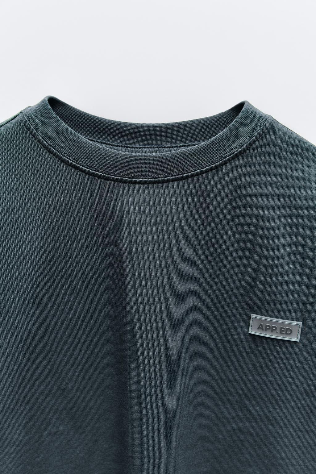 HEAVY JERSEY LABEL T-SHIRT - Zara фото 16