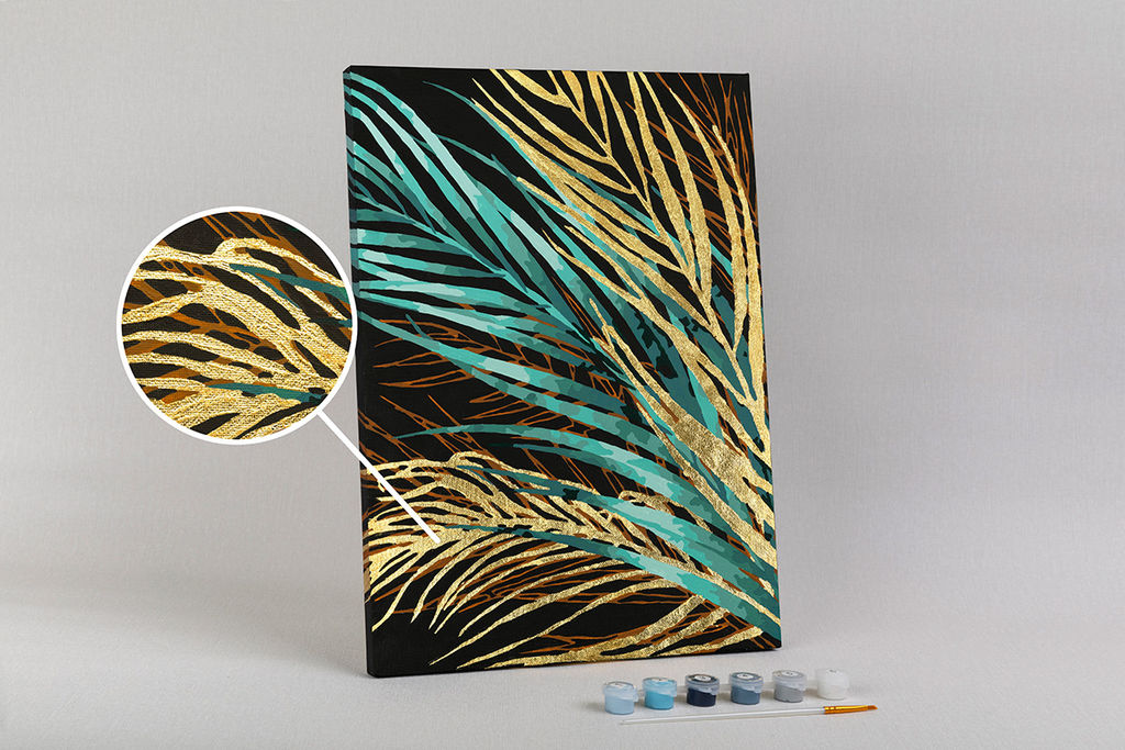 ФРЕЯ PNB/PMPT-226 Набор для раскрашивания по номерам ( с поталью ) 40 х 30 см Пальмовые ветви. Часть 3
