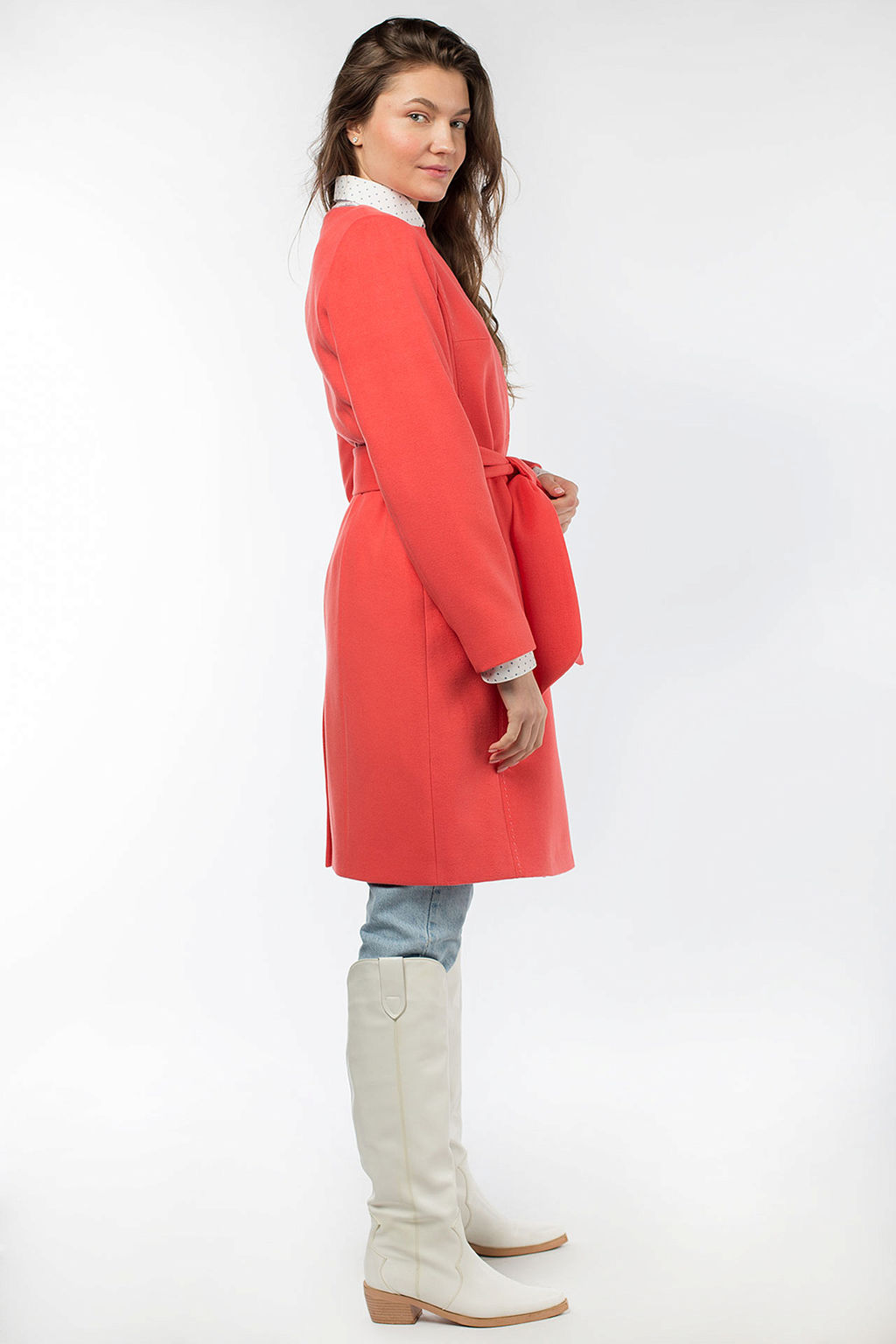 Пальто женское демисезонное (пояс) - Империя пальто фото 4