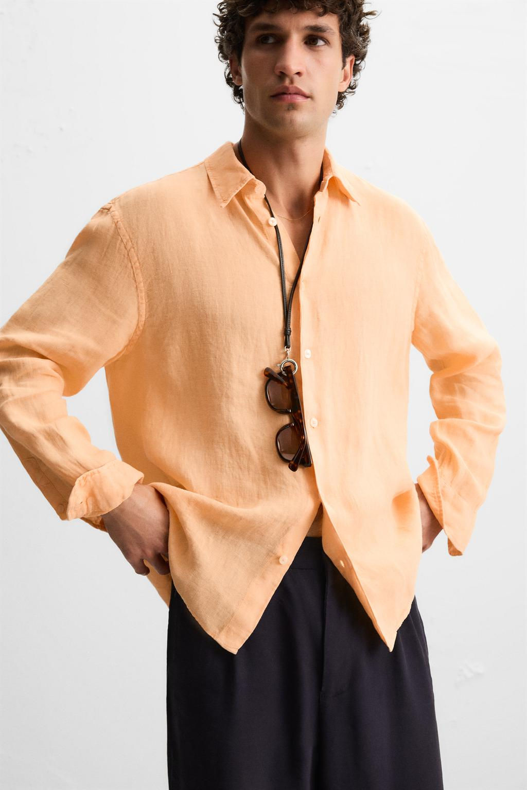 100% LINEN SHIRT - Zara фото 15