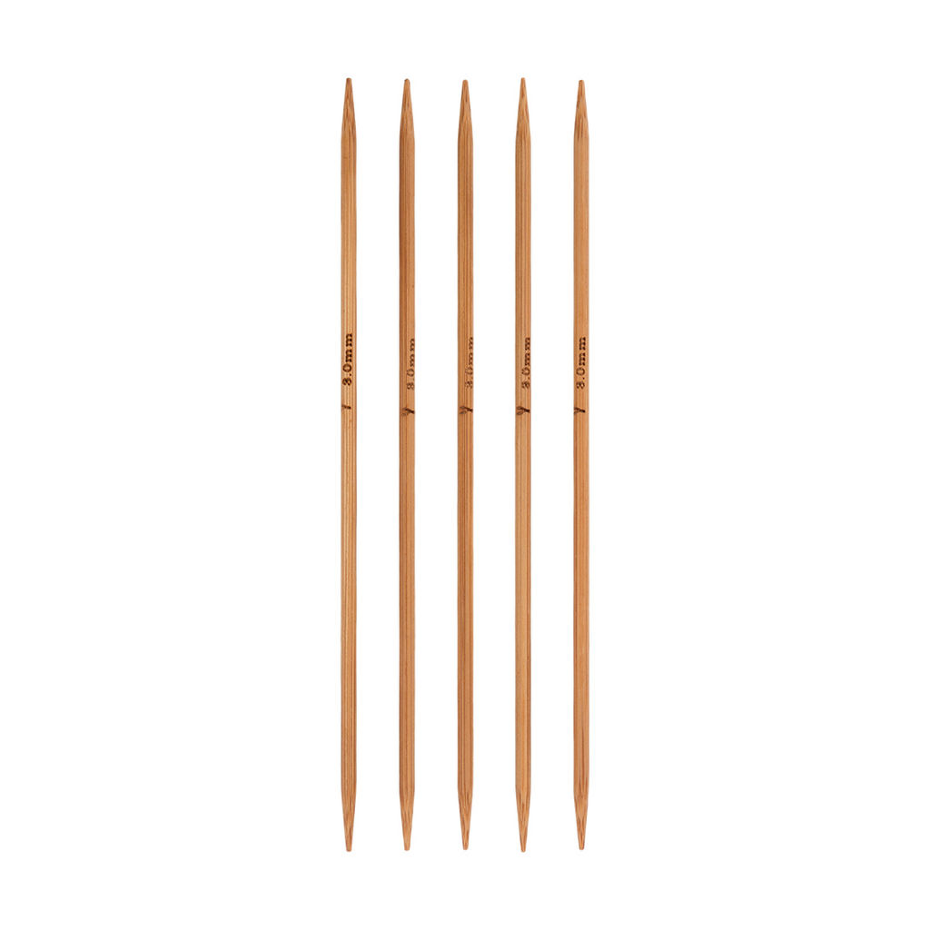 Спицы GAMMA 5-ти компл. чулочные BC5-15D бамбук d 3.0 мм 15 см 5 шт карамельные  фото 3