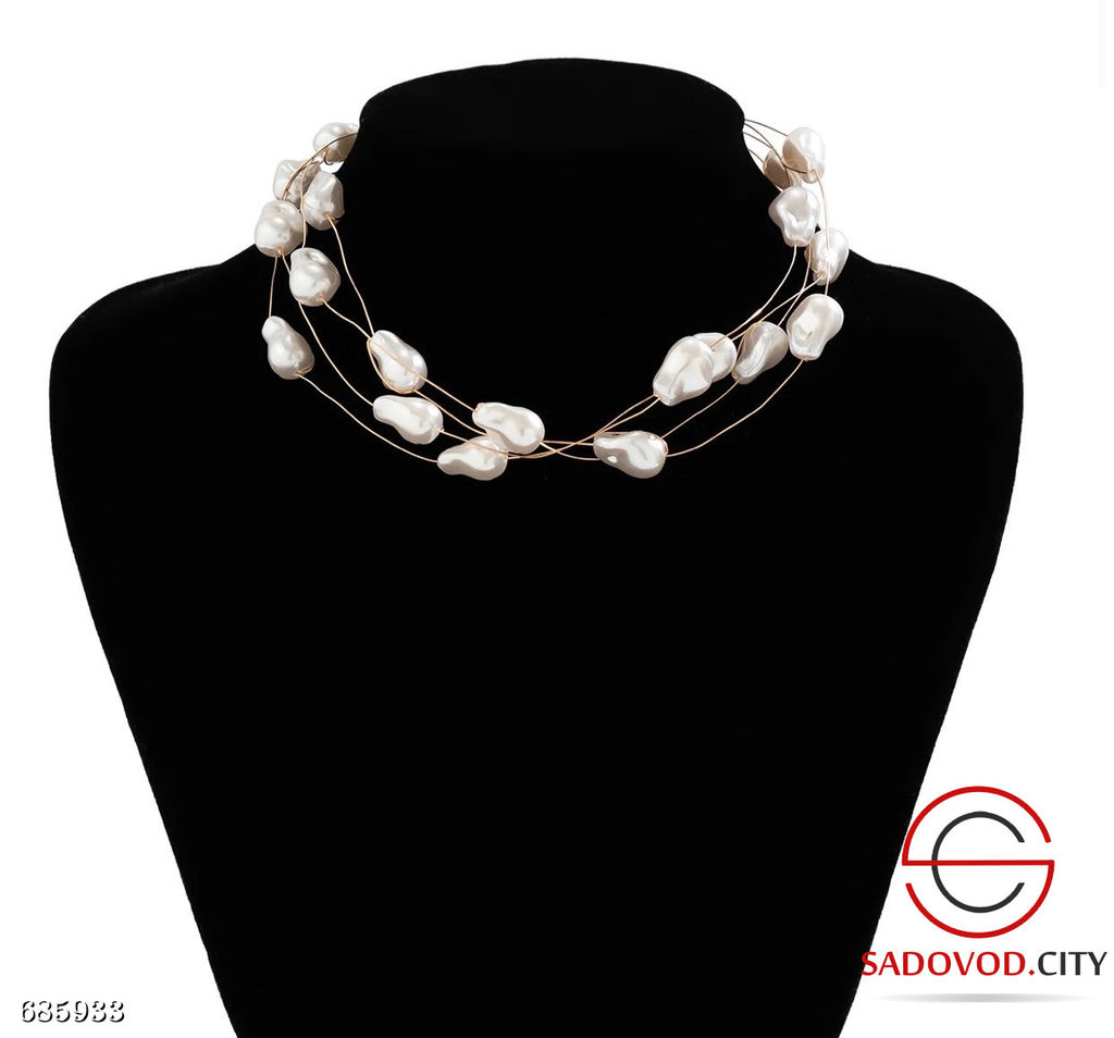 Украшение на шею в виде искусственного жемчуга