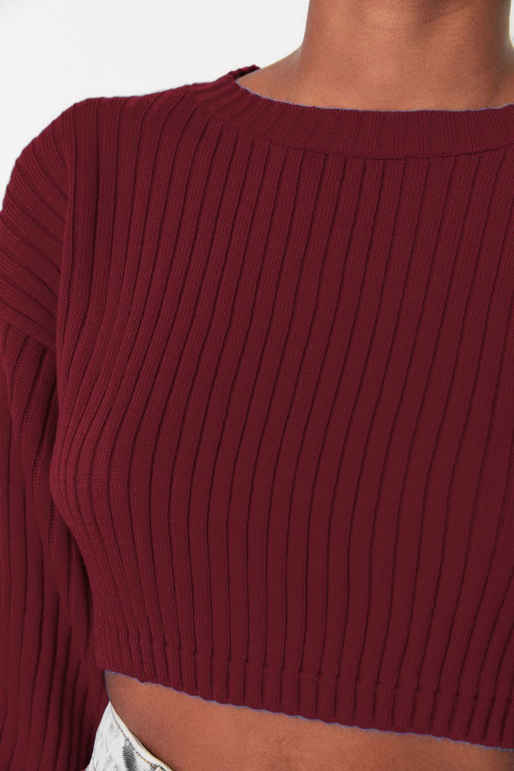 TRENDYOLMILLA Tas Super Crop Basic Triko Kazak TWOAW23KZ01068