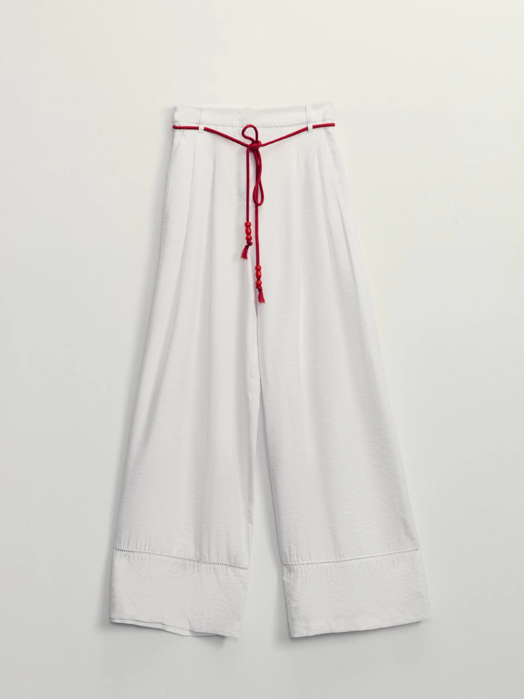 Широкие брюки из вискозы со шнурком / Zarina  фото 8