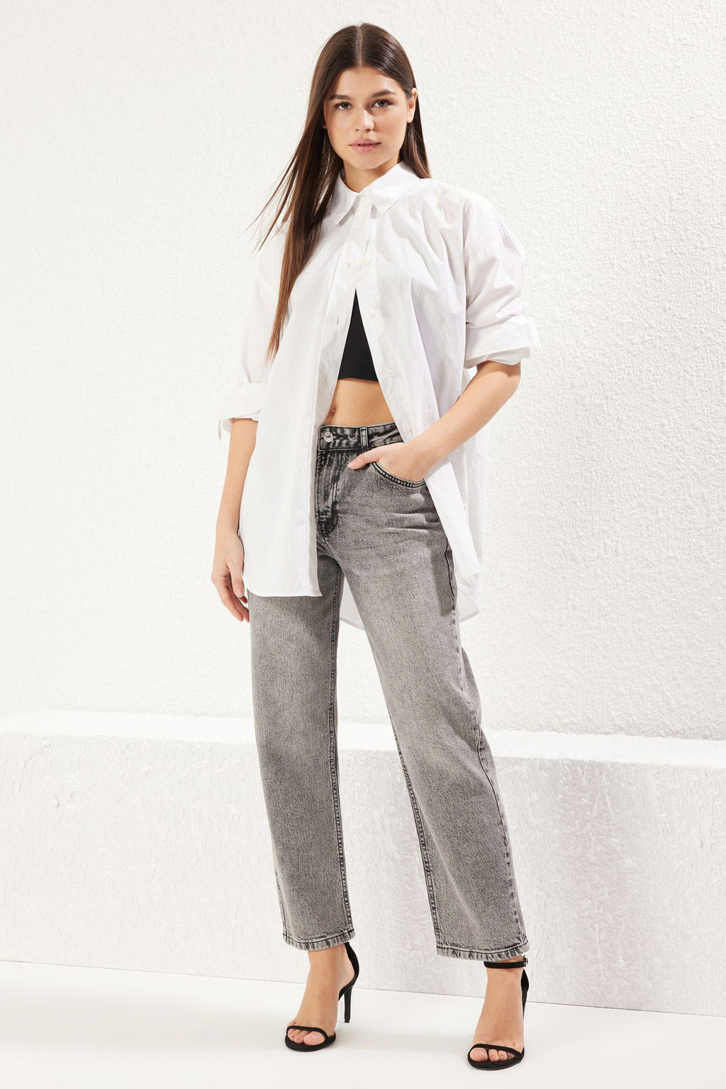 Mavi Normal Bel Duz Kesim Comfort Straight Jeans TWOSS25JE00100 - Trendyolmilla фото 7