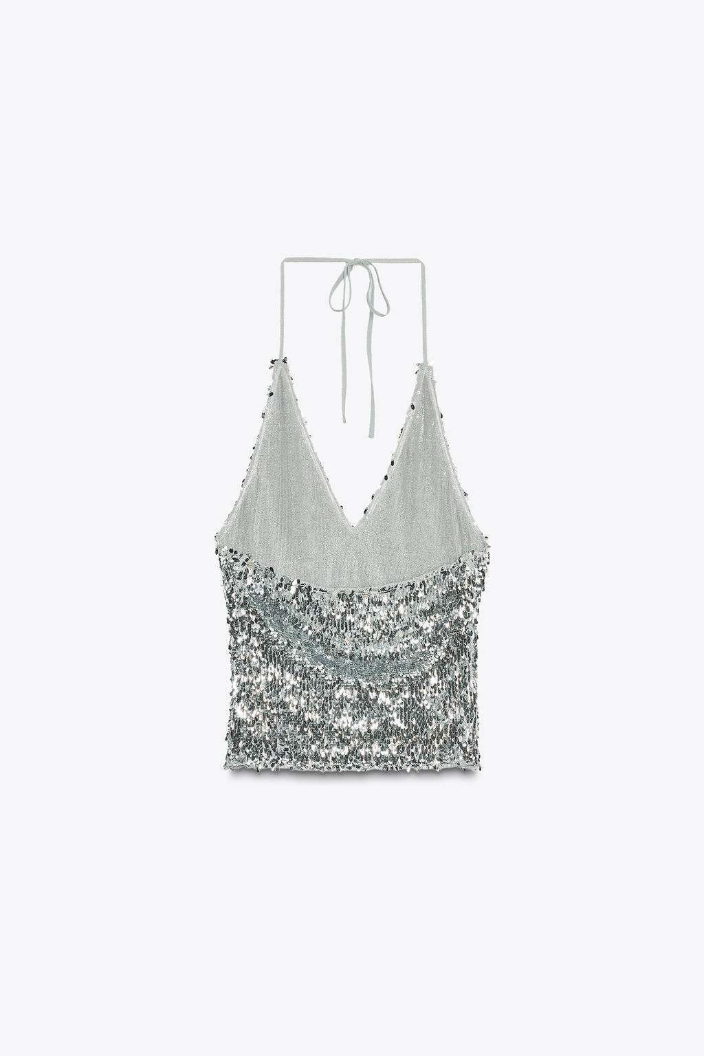 SEQUINNED HALTER TOP - Zara фото 17