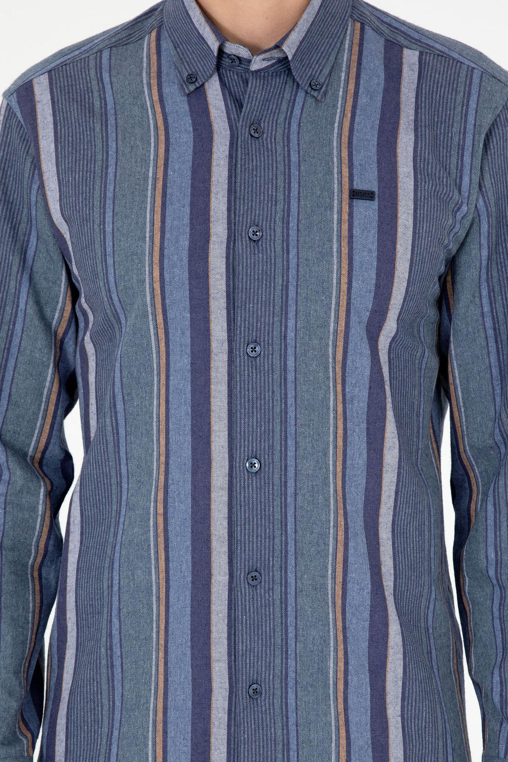 Мужская темно-зеленая рубашка с длинным рукавом - U.s. polo assn фото 6