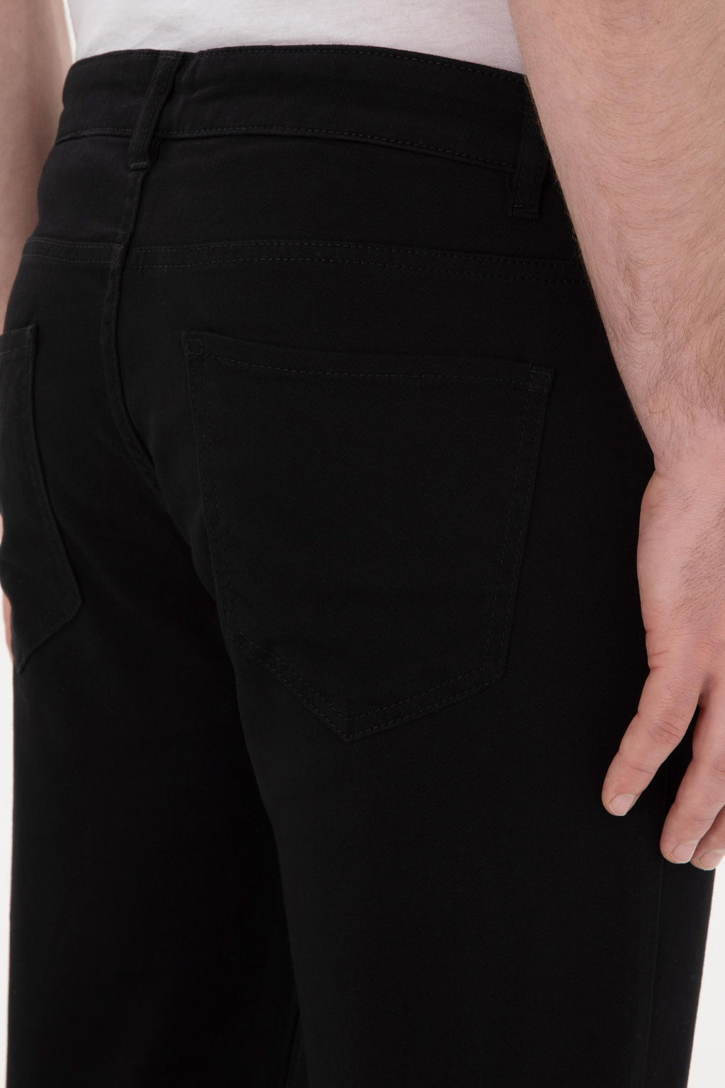 Erkek Slim Fit Siyah Kanvas Pantolon