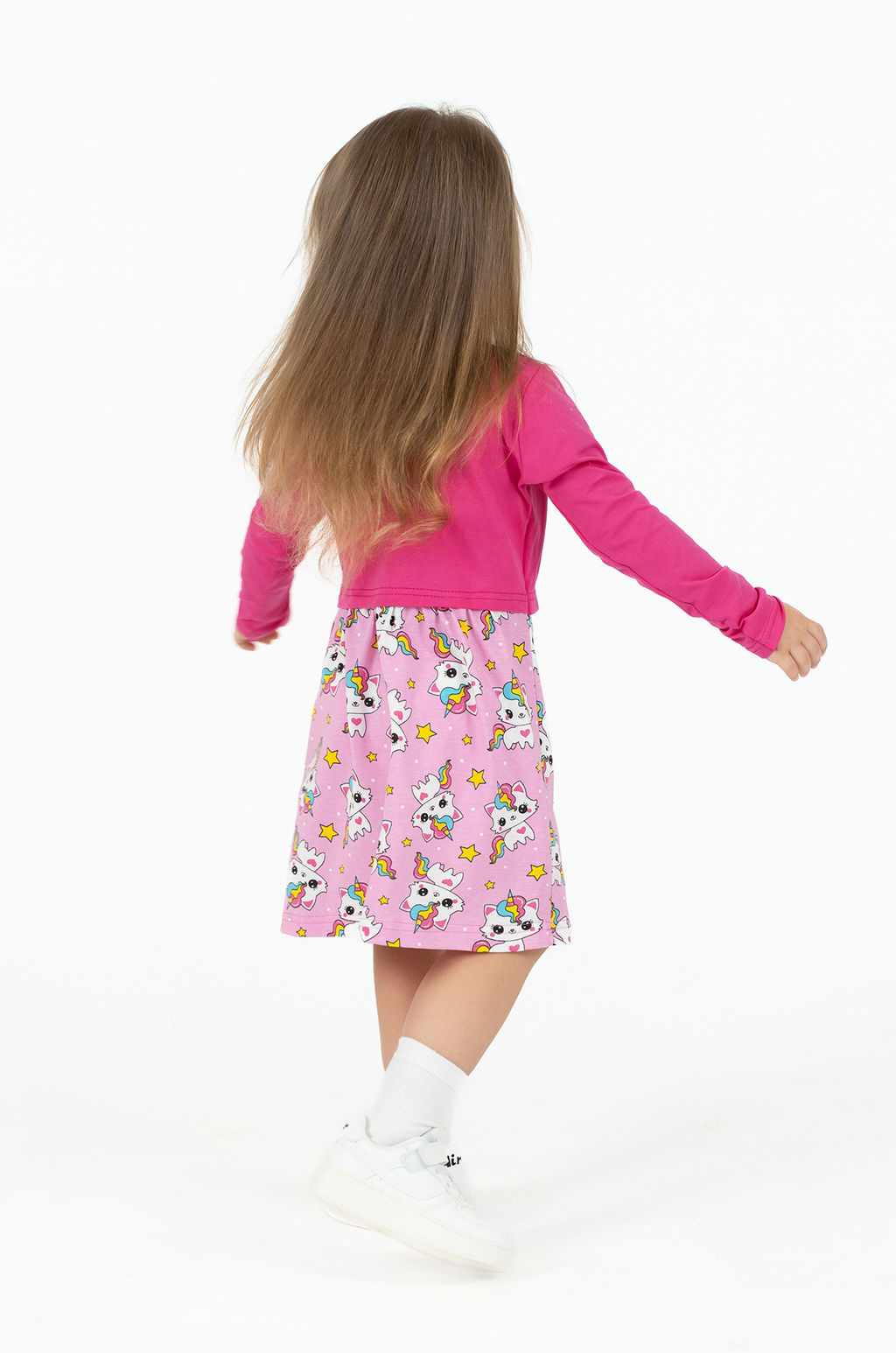 Платье детское розовое с болеро (98-104)