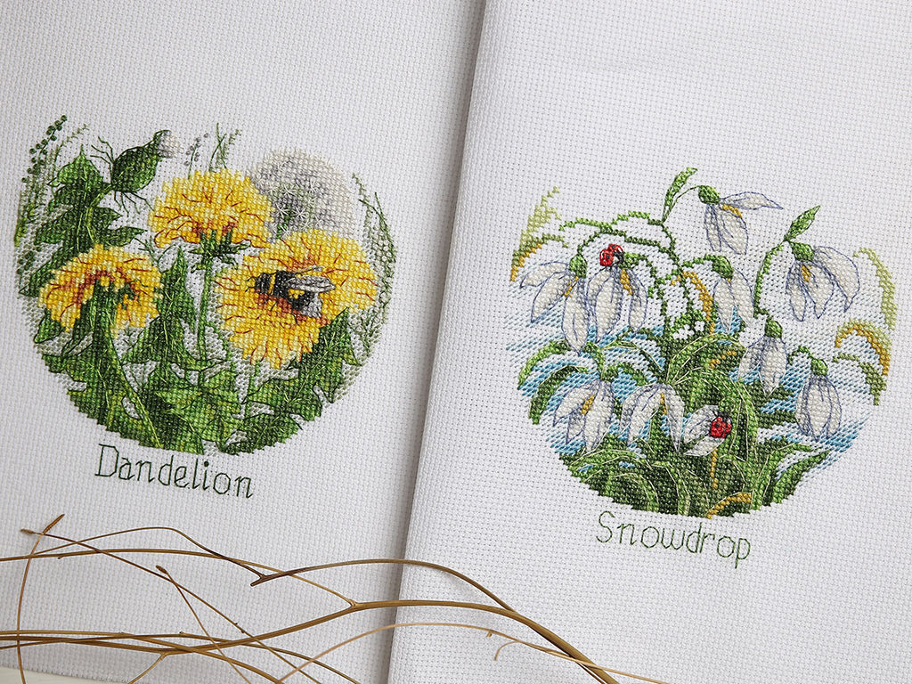 Klart набор для вышивания 8-373 Цветочная нежность. Одуванчики 15 х 14.5 см