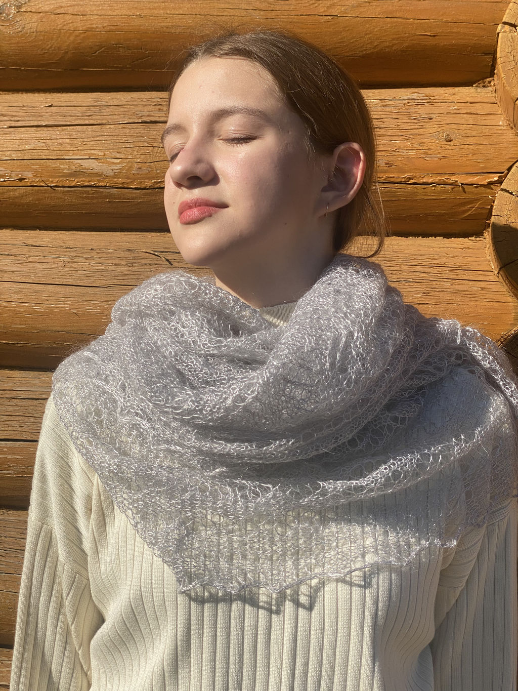 404 Паутинка Шарм серый 1м 30см *1м 30см - Оренбургский пуховый узор фото 2