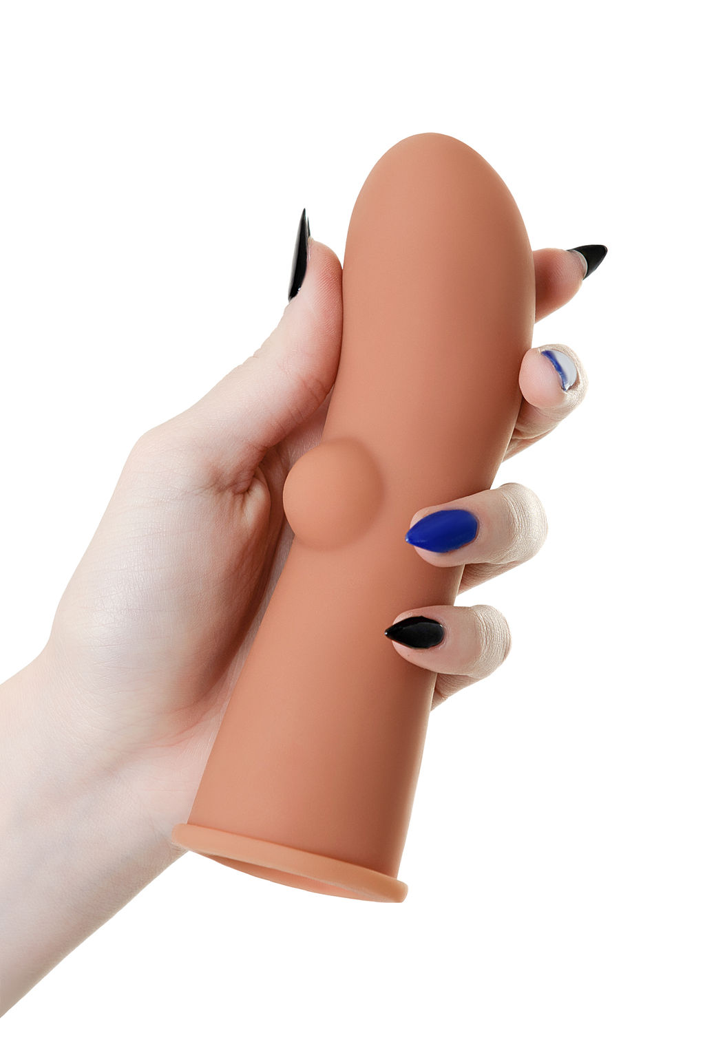 Насадка KOKOS реалистичная с имитацией пирсинга, TPE, телесная, 14.7 см  фото 8