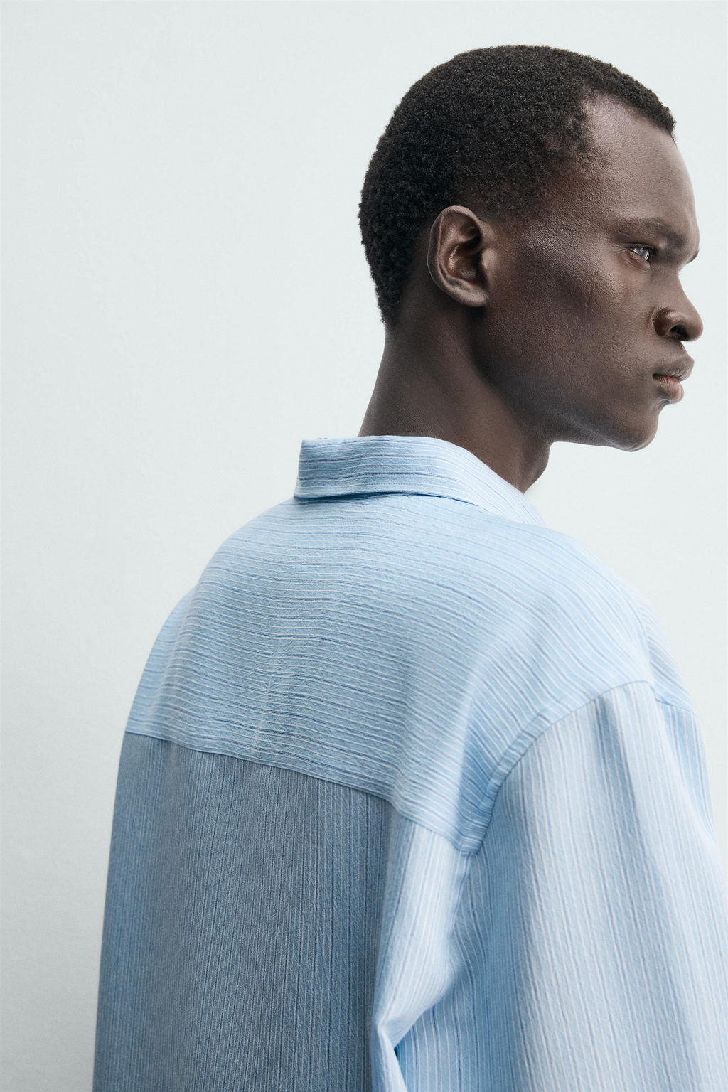 CAMISA FLUIDA RAYAS / Azul claro - Zara фото 7