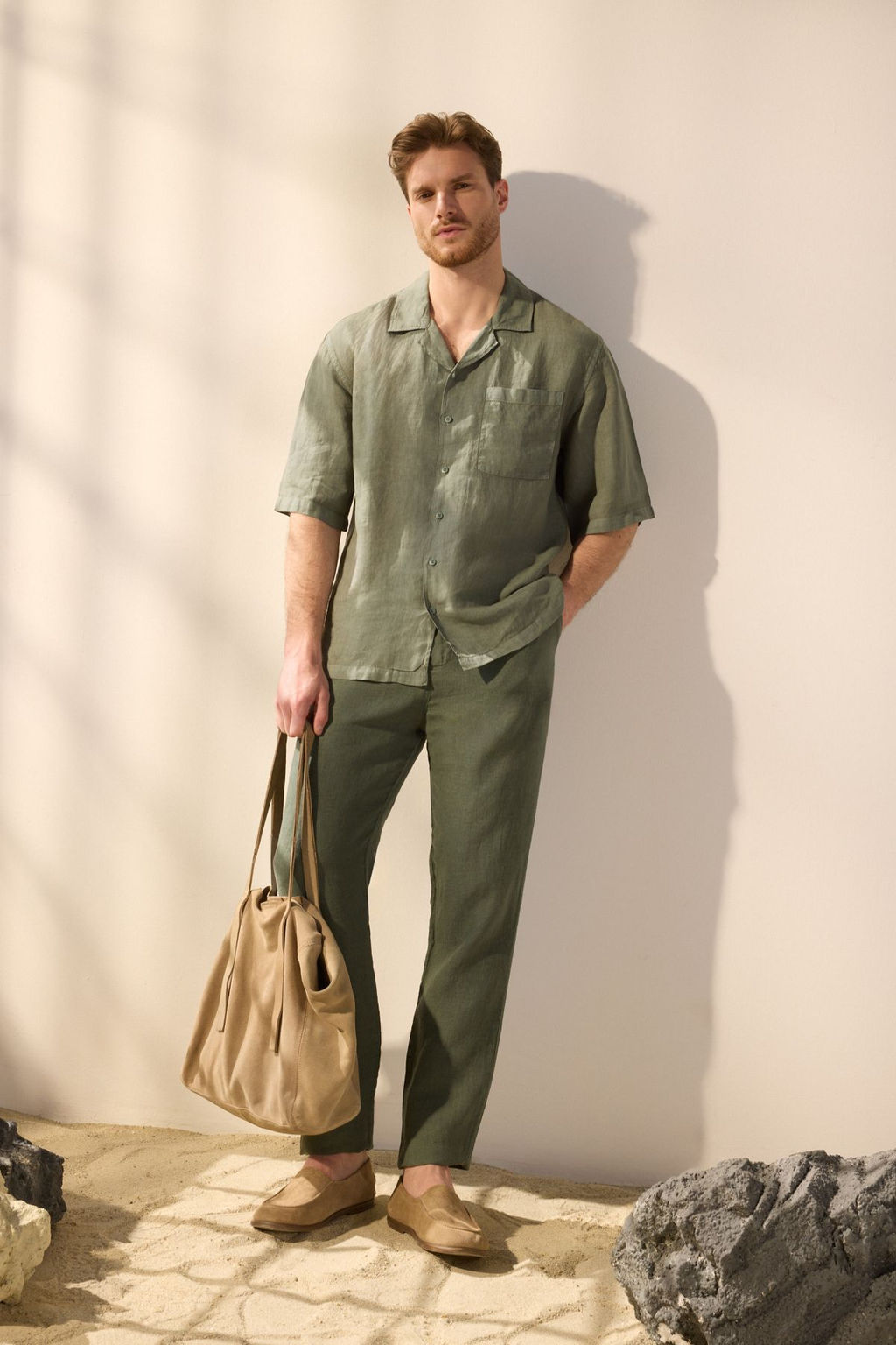 TRENDYOL MAN Premium Lacivert %100 Keten Oversize Fit Gomlek TMNSS24GO00059 - Trendyolmilla фото 3