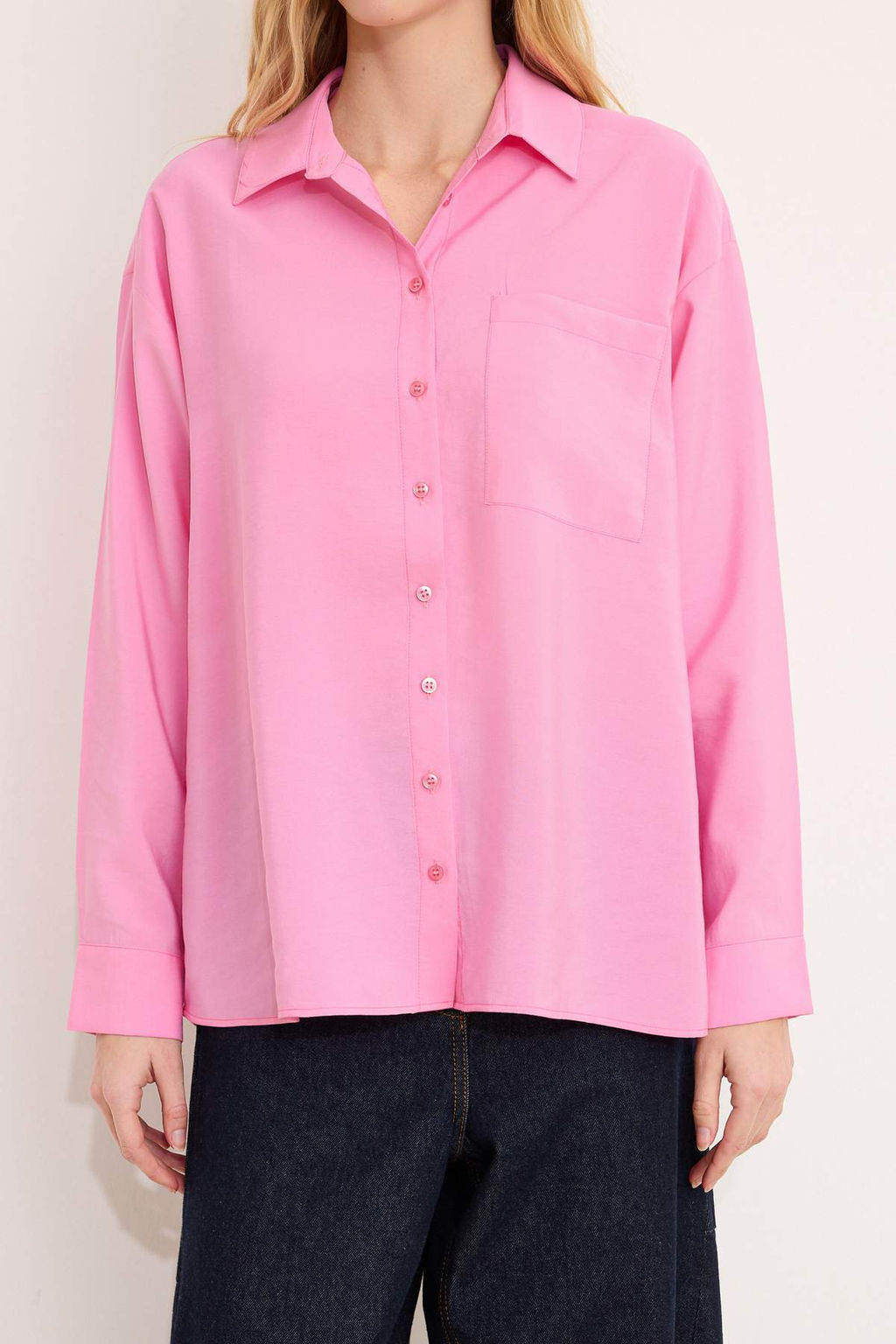 Pembe Genis Kal?p Modal Gomlek TWOSS26GO00077