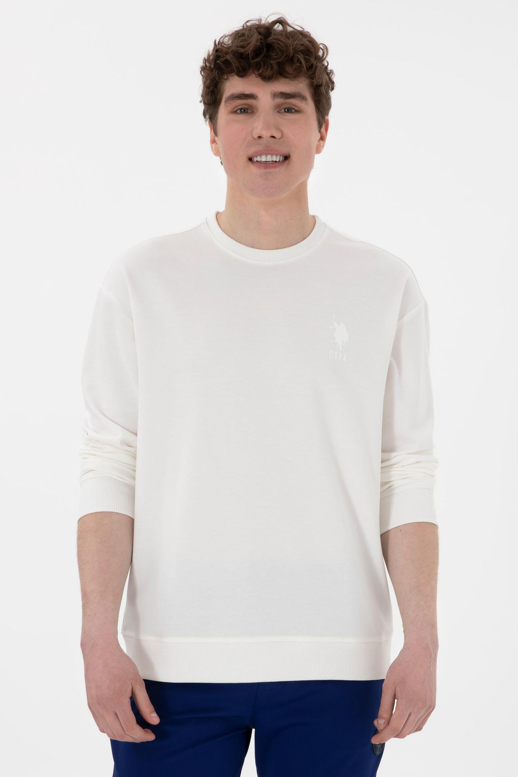 Erkek Beyaz Sweatshirt Sepette S_rpriz _ndirim