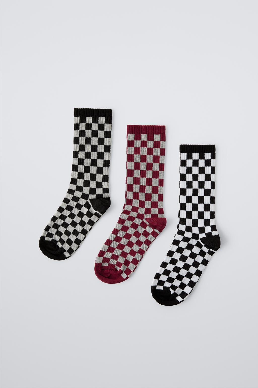 3-PACK OF CHECKERBOARD LONG SOCKS - Zara фото 3