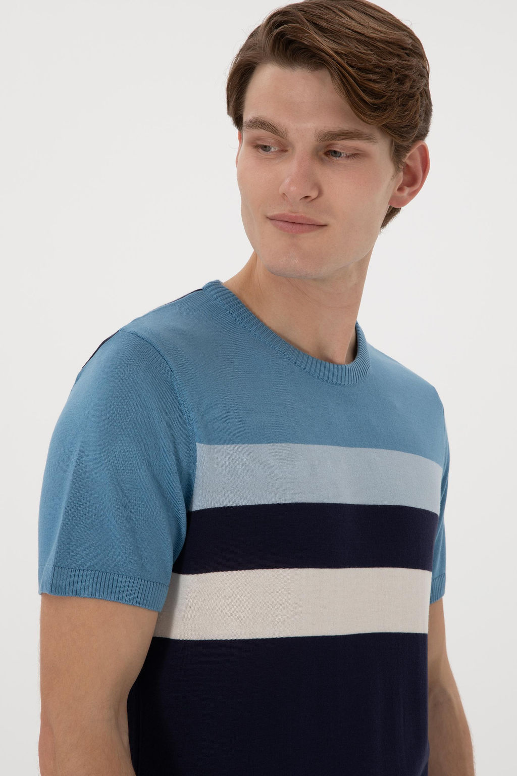 Erkek Slim Fit Bisiklet Yaka Lacivert Ti__rt Sepette S_rpriz _ndirim - U.s. polo assn фото 2