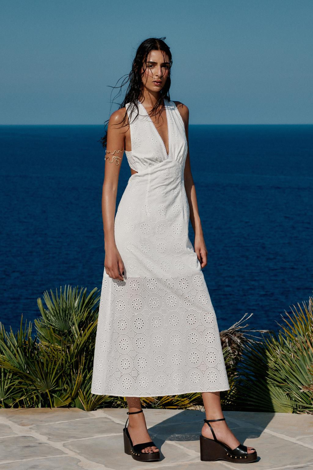 EMBROIDERED MIDI DRESS - Zara фото 7