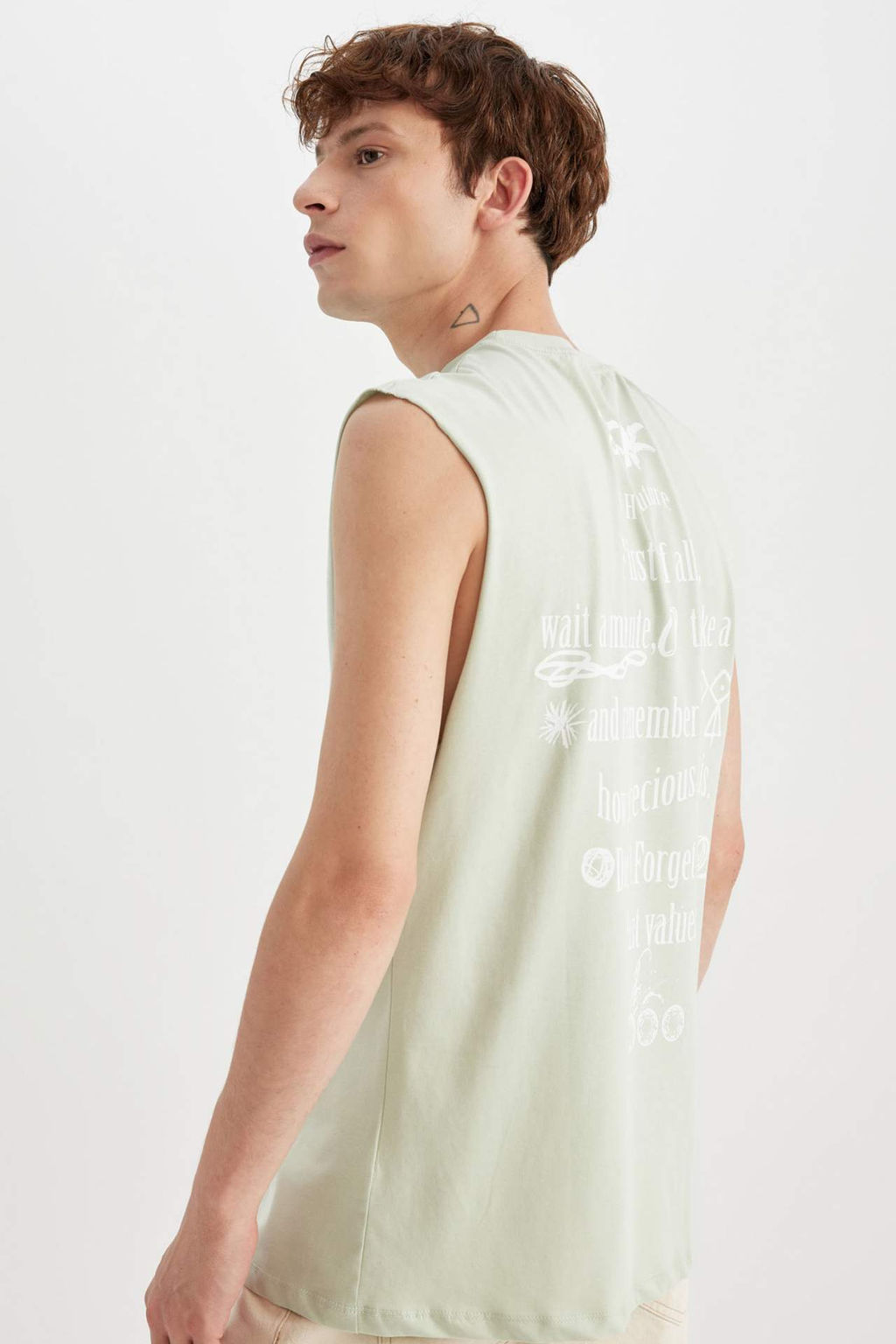 Boxy Fit S?rt Bask?l? Bisiklet Yaka Atlet - Defacto фото 2