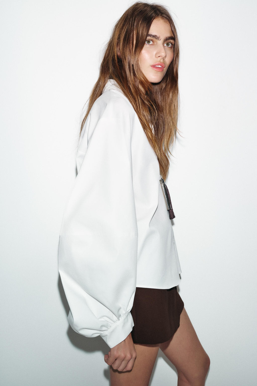 POPLIN PUFF SLEEVE SHIRT - Zara фото 21