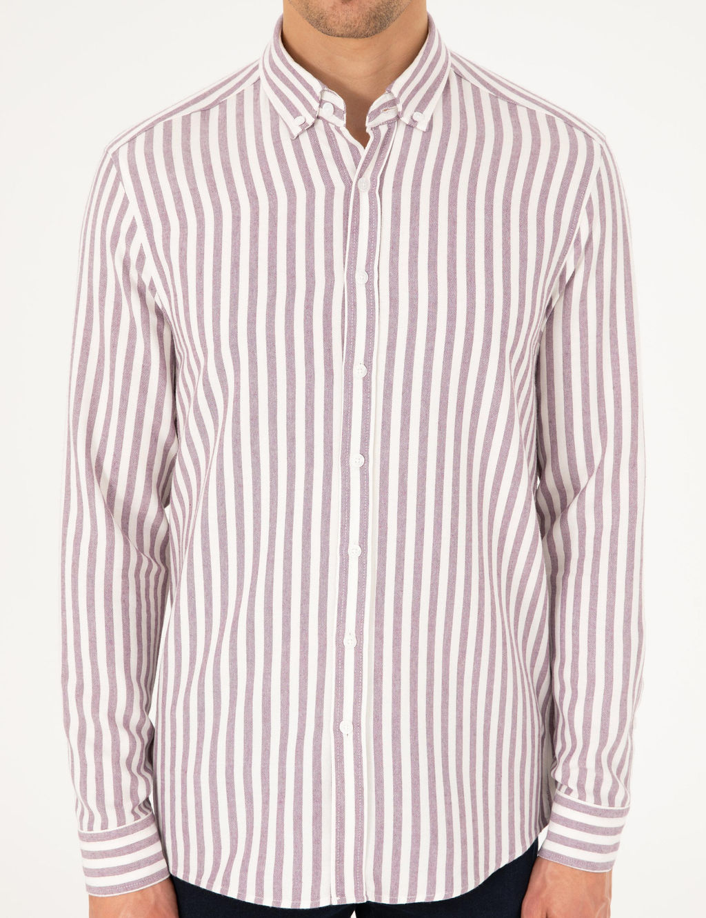 Mor Regular Fit _izgili Uzun Kollu G_mlek - Pierre cardin фото 6